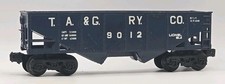 VINTAGE LIONEL O GAUGE T.A.&G. Ry. Co. 9012 BLUE TWO BAY HOPPER WAGON