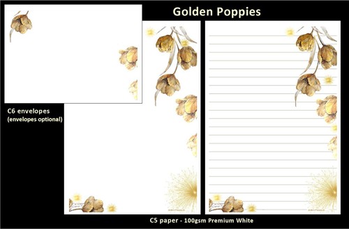 Golden poppies a5 letter - a5,