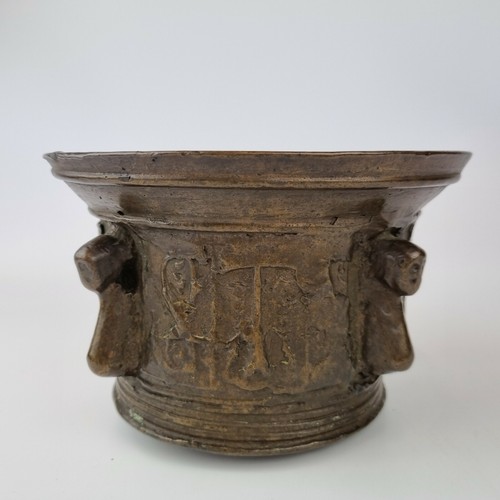 Antique flemish bronze mortar - flemish,