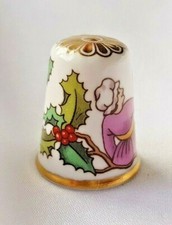 Christmas Dancing ~ by Spode ~ Fine Bone China ~ Gilt Top ~ Thimble ~ 1983