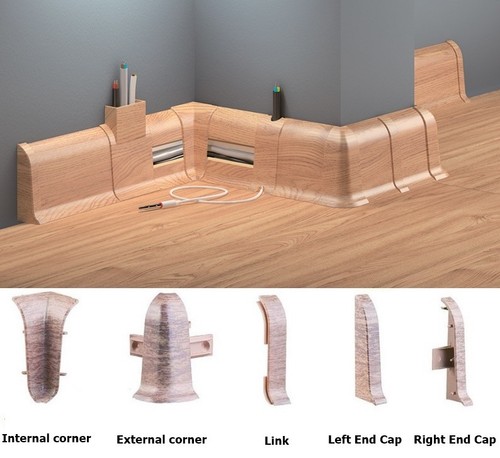 Pvc skirting board - skirting, cable