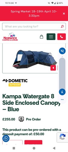 Kampa watergate side awning - kampa,