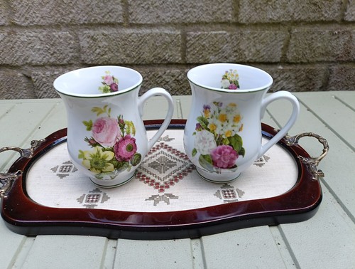 Pair tea cups waterside - tea, -waterside