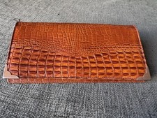 Ladies vintage Crocodile skin clutch bag Purse O415