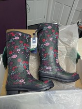 Joules Wellies Floral Print Wellington Boots RRP £59.95 Size 5 Boxed Gift