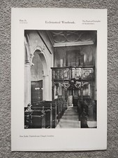 Pew Ends at Charterhouse Chapel, London - Antique Print - 1928
