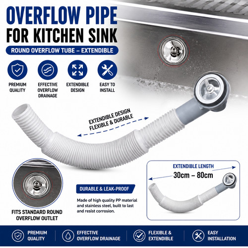 Overflow pipe for - pipe, kitchen