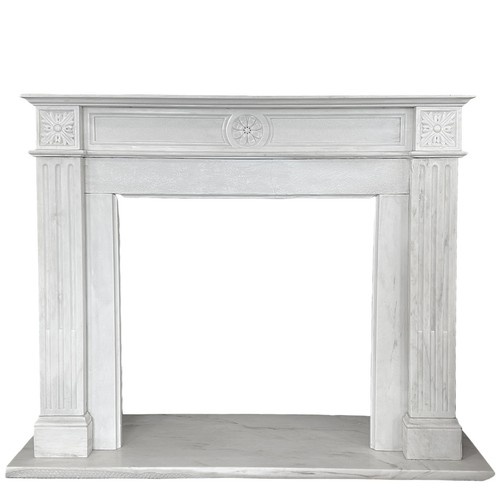 Cbam white marble - marble, fireplace
