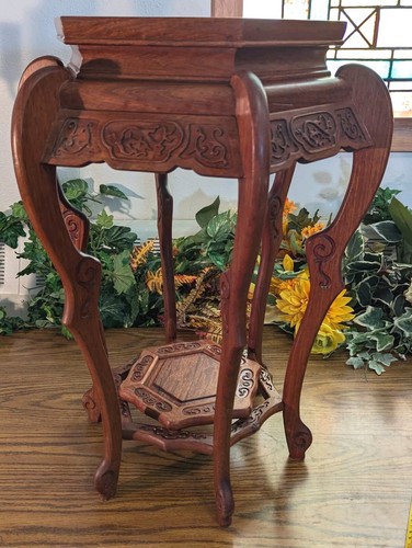 Vintage side table carved - side,