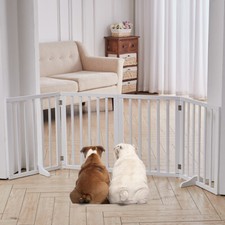 Wooden Baby Safety Fence Dog Gate Pet Play Pen Barrier Room Safety Divider White
