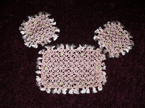 Vintage piece doiley set - vintage, 3