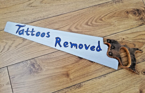 Vintage wooden saw - saw, sign
