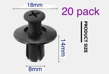 20 pcs 8MM PLASTIC RIVETS PLASTIC CLIPS UK CAR VAN TRIM PANELS 