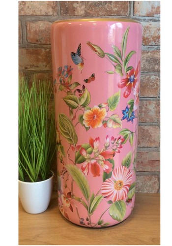 Bright pink floral ceramic - bright,