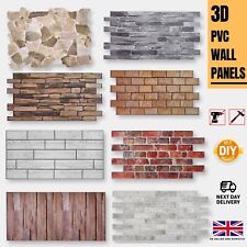 Stone Brick Effect PVC Plastic Wall Covering Panels Decorative Cladding Tiles ✅ 