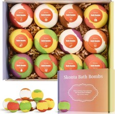 12Pcs Bath Bombs Gift Set, Organic and All Natural Ingredients Bubble Bath Bomb