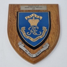 Royal Engineers RE Regimental Shield Mess Wall Plaque Vintage 40 PCC Unit