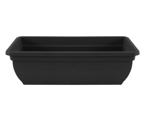Black trough plant pot - black, plastic