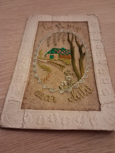 Ww1 silk embroidered postcard - ww1,