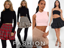 Ladies Frill Mini RaRa Skirt Women Tartan Check Pleat Mini Christmas Party Skirt