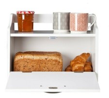 Minack Bread Bin, White, Wood