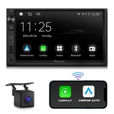 Double DIN 7" Wireless CarPlay Android Auto Car Stereo Radio Bluetooth Head Unit