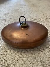 Vintage Copper Oval Bed Foot Warmer Antique Hot Water Bottle Solider Ware Brass