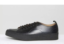 Fred Perry George Cox Leather Lace-up Tennis Sneaker Shoes Black Size uk 6