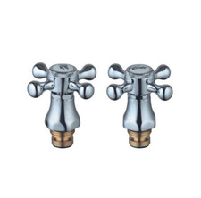 VICTORIAN STYLE CROSS HEADS REPLACEMENT BASIN SINK TAP CONVERSION KIT C/P 1/2"