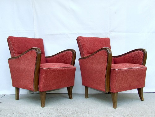 Pair art deco armchairs - pair, of