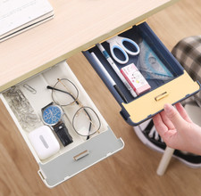 Under Desk Study Table Drawer Tray Pencil Storage Organizer Box Holder Case UK