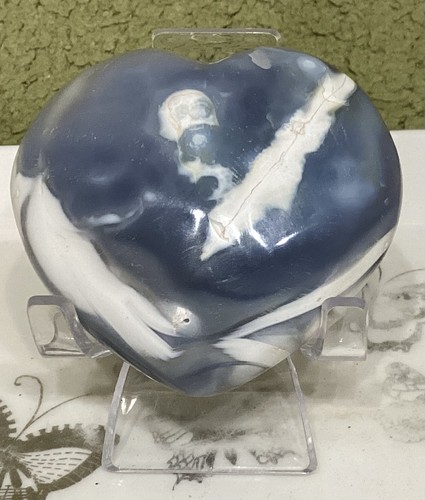 Crystal orca agate heart - crystal,