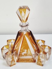 Liqueur service Art Deco noble 7 pieces unused Bohemia/Moser?