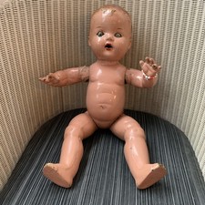 Vintage Antique Composition Pedigree Baby Doll Sleepy Eyes 20” For Repair 