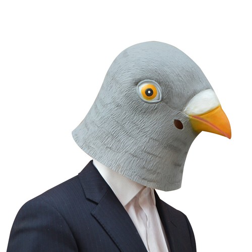 Pigeon head mask creepy animal - pigeon,
