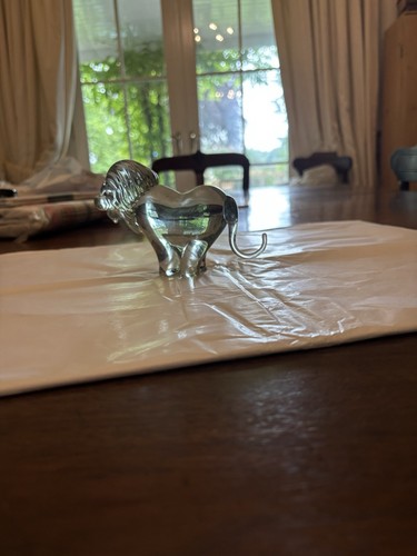 Lion glass crystal ornament - crystal,