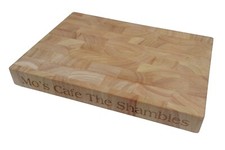Personalised Butchers Block Endgrain Chopping Board Laser Engraved With Any Text