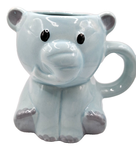 Baby blue elephant ceramic - blue,
