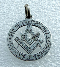 British Order of Ancient Free Gardeners - Sterling Silver Masonic Pendant Fob
