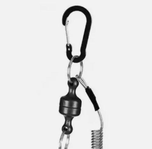 Black fly fishing magnetic net - black,
