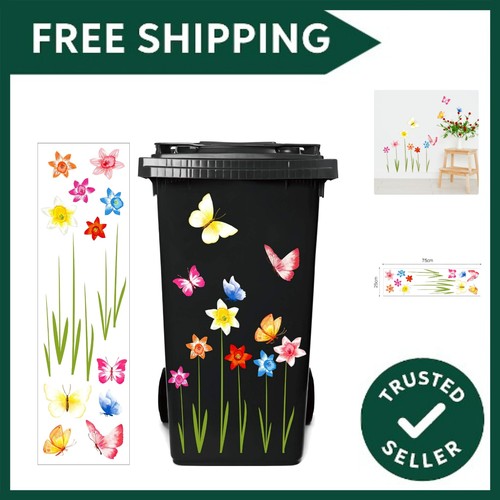Wheelie bin flower stickers - wheelie,