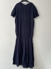 Lacoste Women’s Dress Size 38 UK 10 Medium Navy 100% Cotton Collard Buttons
