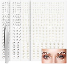 880 Pcs Face Gems Stick on Hair Gems Rhinestone Self Adhesive Face Jewels Stick