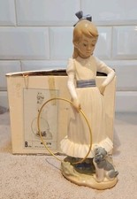 Nao by Llado My Puppy Does Tricks Girl & Puppy with Hoop 379 9.25" tall Boxed