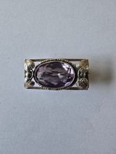 vintage silver amethyst brooch