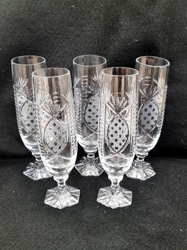 Vintage tall stemmed - 5, glass