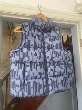Orla Kiely Regatta Blue  Puffer Gilet Bodywarmer Jacket UK Size 12 Reversible