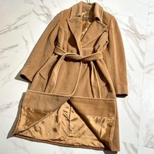 Max Mara Manuela  Coat silver tag camel size 36 long length belt Wome From Japan