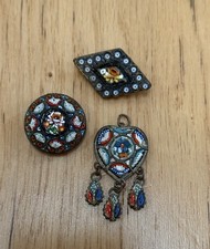 Vintage Lot Of 3 Micro Mosaic