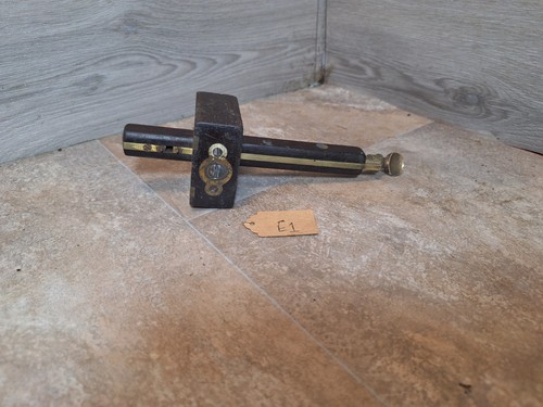 Antique wood and brass - and, mortise